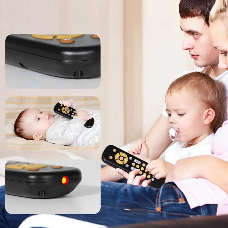 Control Remoto de Juguete para Bebé de 6 Meses+ con Música, Control de TV con Luces y Sonidos Reales, Juguete Musical Multilingüe (Inglés, Francés y Español), Libre de BPA