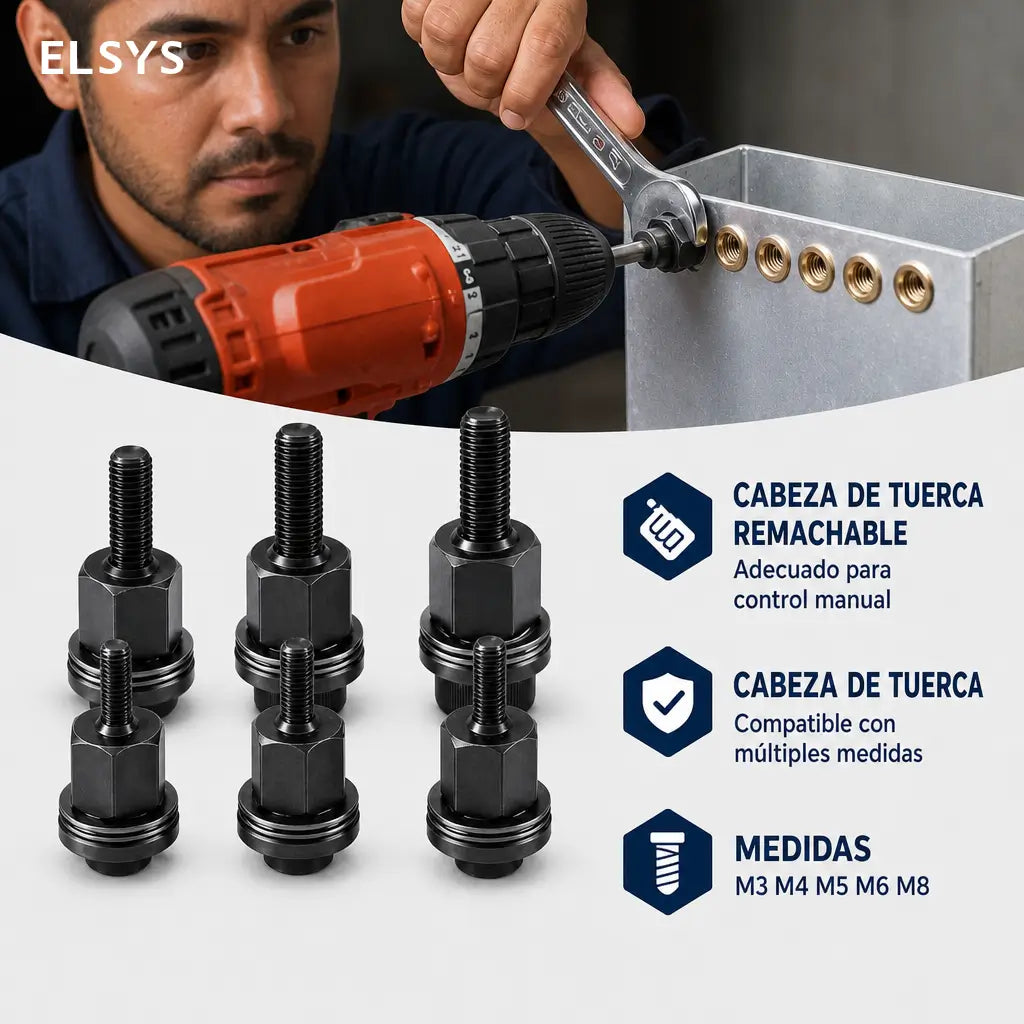 Kit surtido de tuercas remachables M3-M8 de acero al carbono para reparación automotriz y estanterías