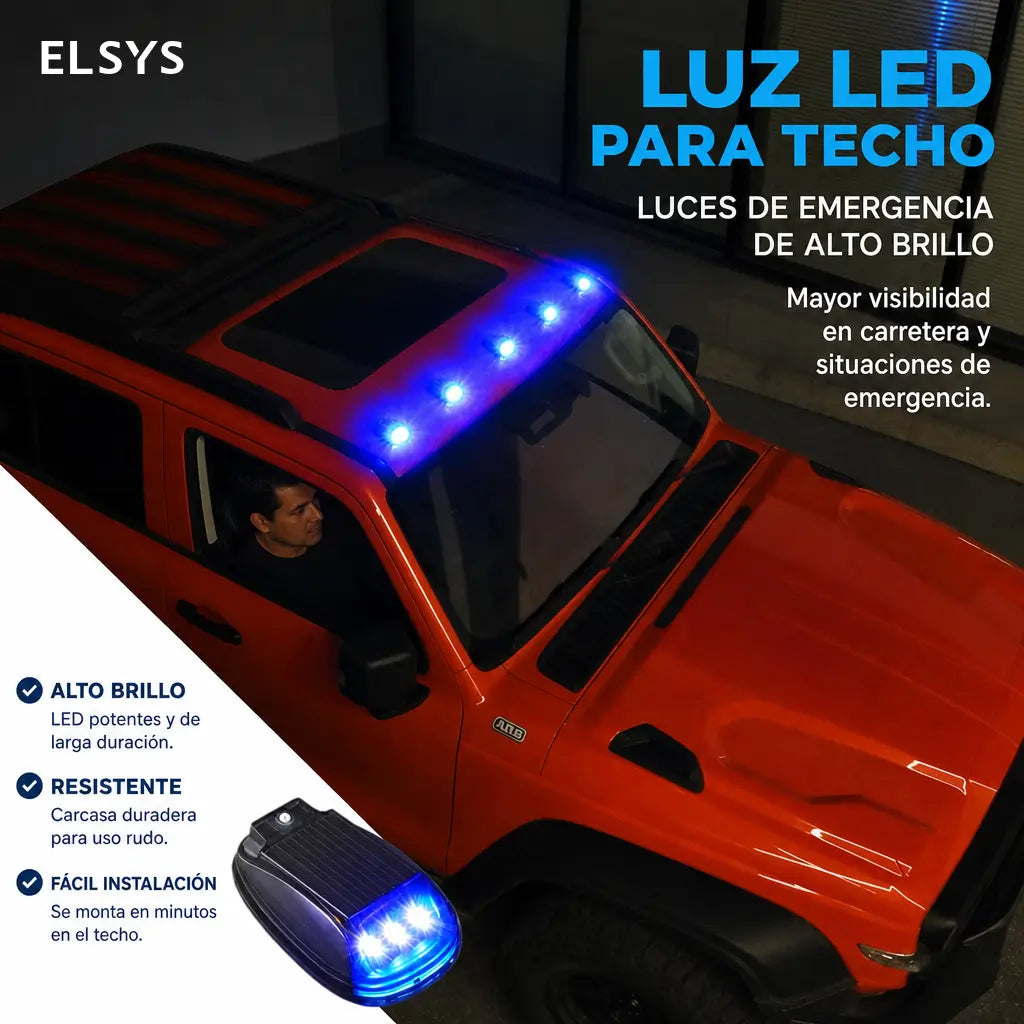 Luz estroboscópica solar RGB para techo de auto, con control remoto e instalación inalámbrica para camionetas pickup y camping nocturno seguro