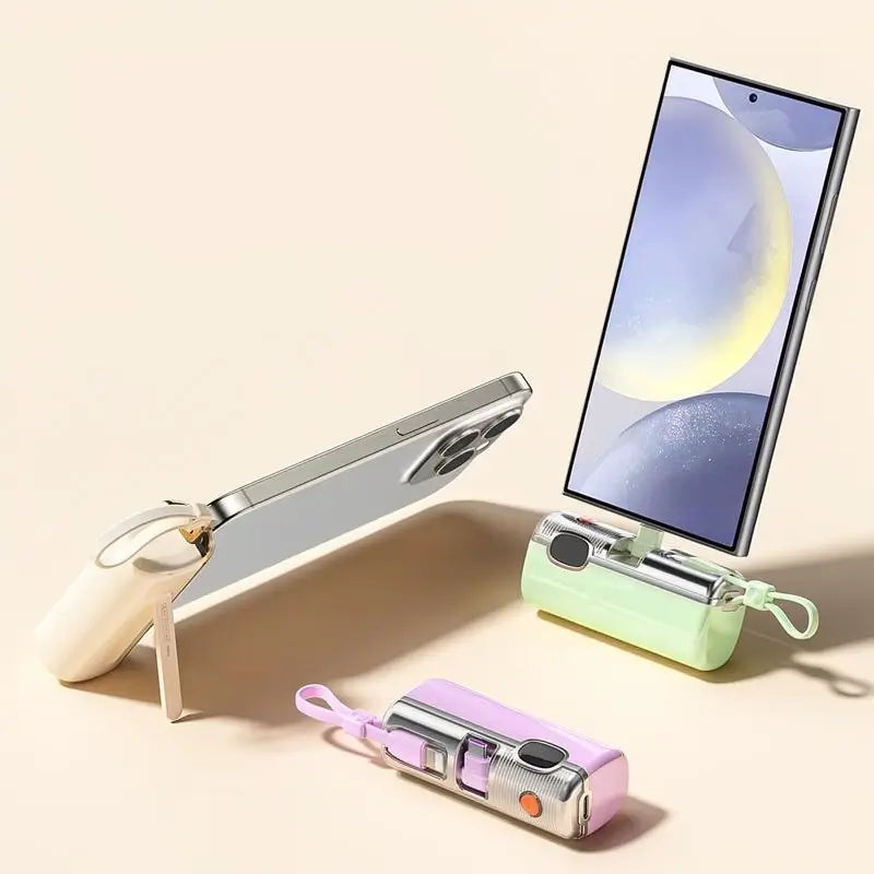 Cargador Portátil Mini Power Bank 5000mAh para Celular, Carga Rápida 22.5W con 3 Salidas y Pantalla Digital. Batería Externa Compacta y Ligera para Viaje.