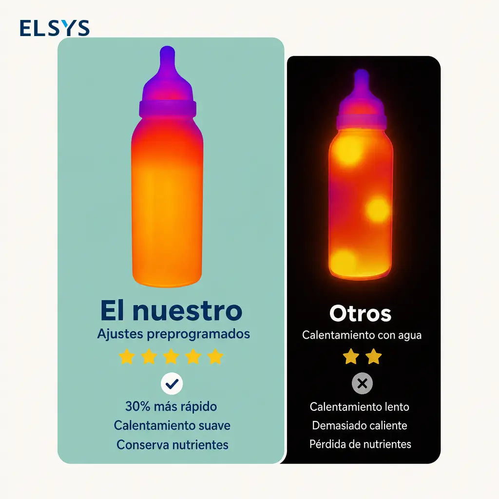 Calentador de biberones con baño María suave y esterilizador para descongelar leche materna, fórmula y papillas del bebé sin complicaciones diarias