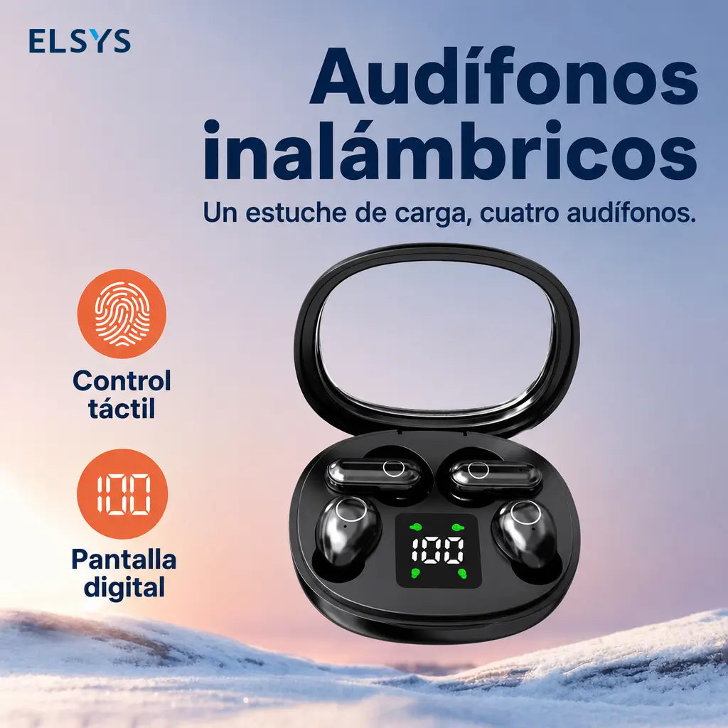 Audífonos Bluetooth 5.4 invisibles con micrófono y estuche compacto para dormir, trabajar, hacer ejercicio con control táctil y resistencia IPX5