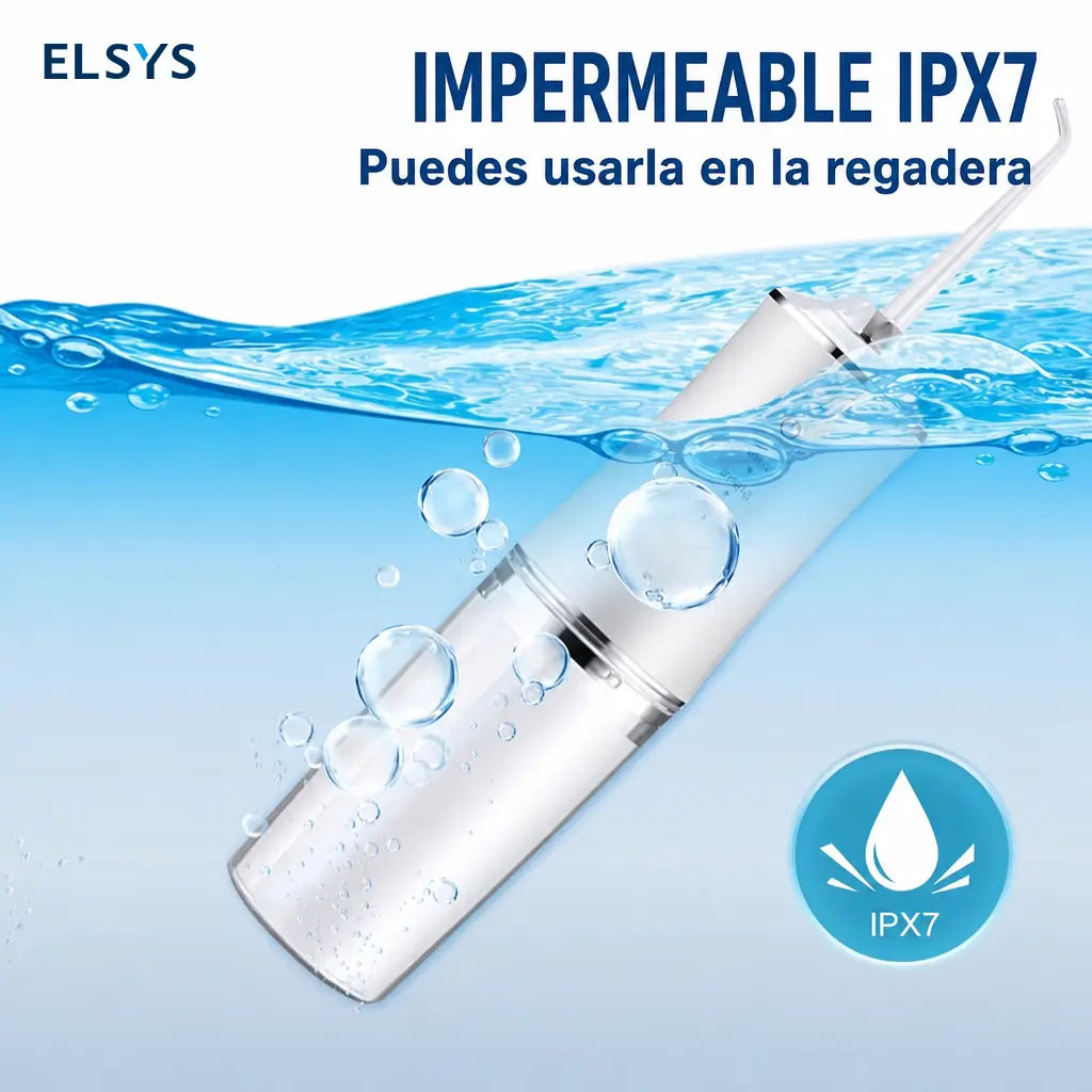Irrigador bucal portátil recargable con tanque desmontable de 300 ml para limpieza dental diaria y cuidado de encías en adultos