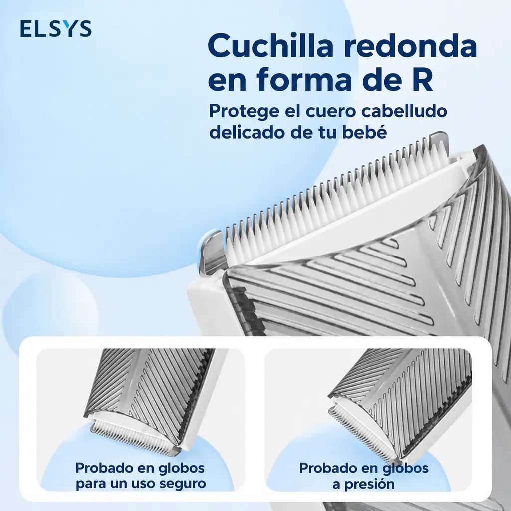 Cortadora de cabello para bebé con succión silenciosa, cuchillas cerámicas y peines ajustables para cortes seguros en casa prácticos