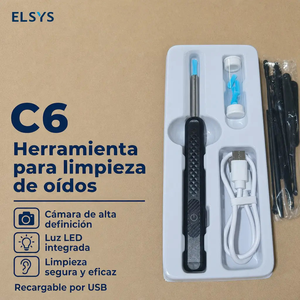 Auriculares inteligentes con tecnología visual y diseño luminoso para limpieza de oídos segura, práctica y monitoreo en tiempo real en casa