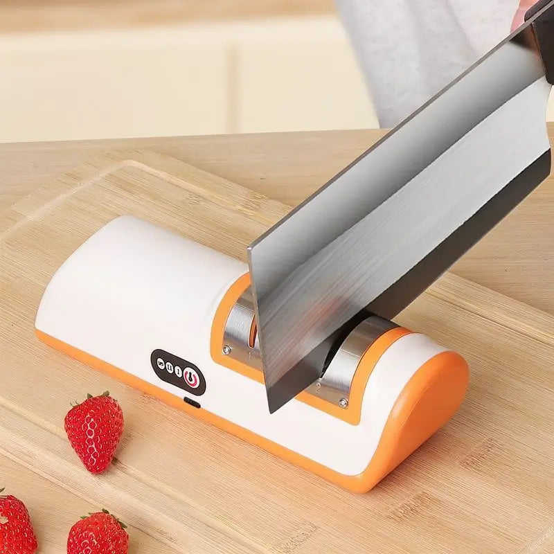 Afilador de Cuchillos Eléctrico Recargable USB, Ángulo Ajustable para Afilado y Pulido de Herramientas de Cocina