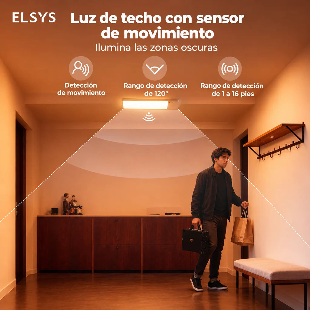 Lámpara de techo LED con sensor y control remoto