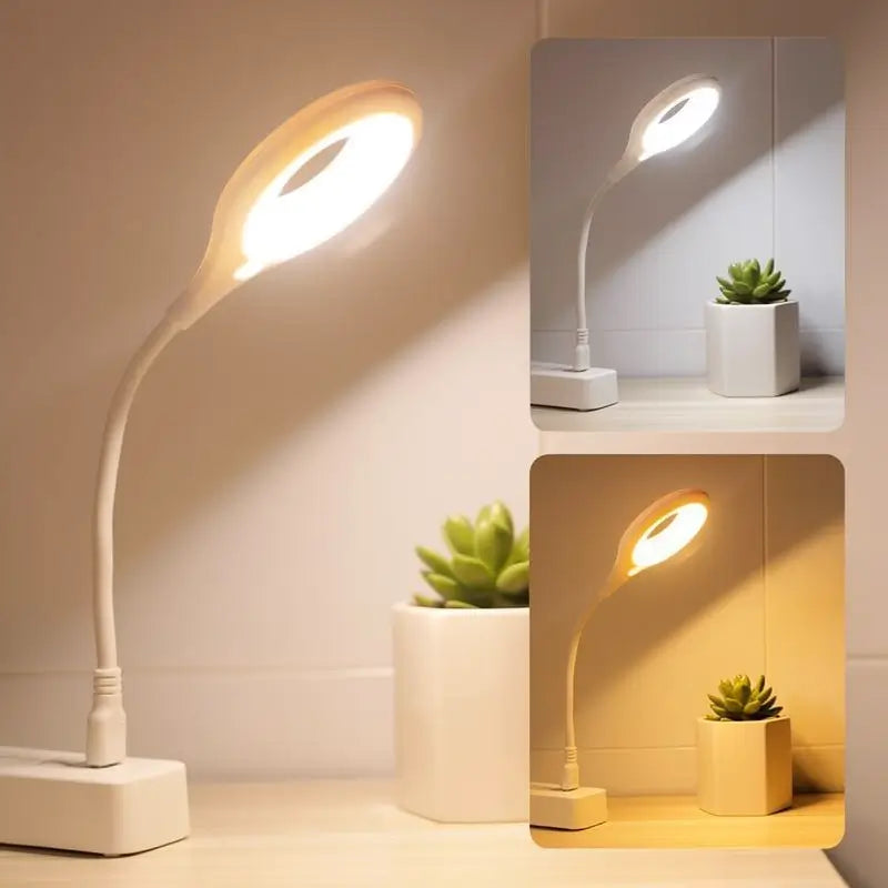 Lámpara LED USB con Control de Voz y Cuello de Cisne Flexible para Lectura, Luz de Noche Inteligente para Recámara, Oficina y Estudio