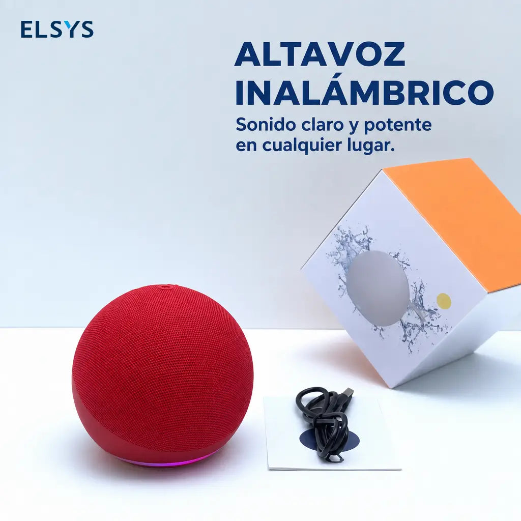 Bocina Bluetooth mini con subwoofer, luz LED y diseño esférico para casa inteligente, viajes y música al aire libre