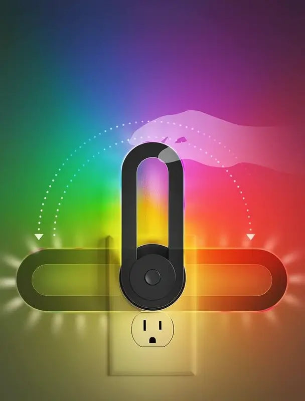 Lámpara de Noche LED RGB con Efecto de Flujo Arcoíris, 3 Modos, Rotación de 180° y Sensor Inteligente. Lámpara Decorativa para Cuarto de Gaming, Recámara o Buró