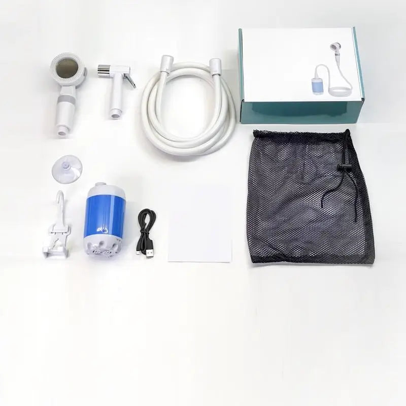 Regadera Eléctrica Portátil Recargable, Cabezal de Ducha para Exterior, Camping y Lavado de Autos