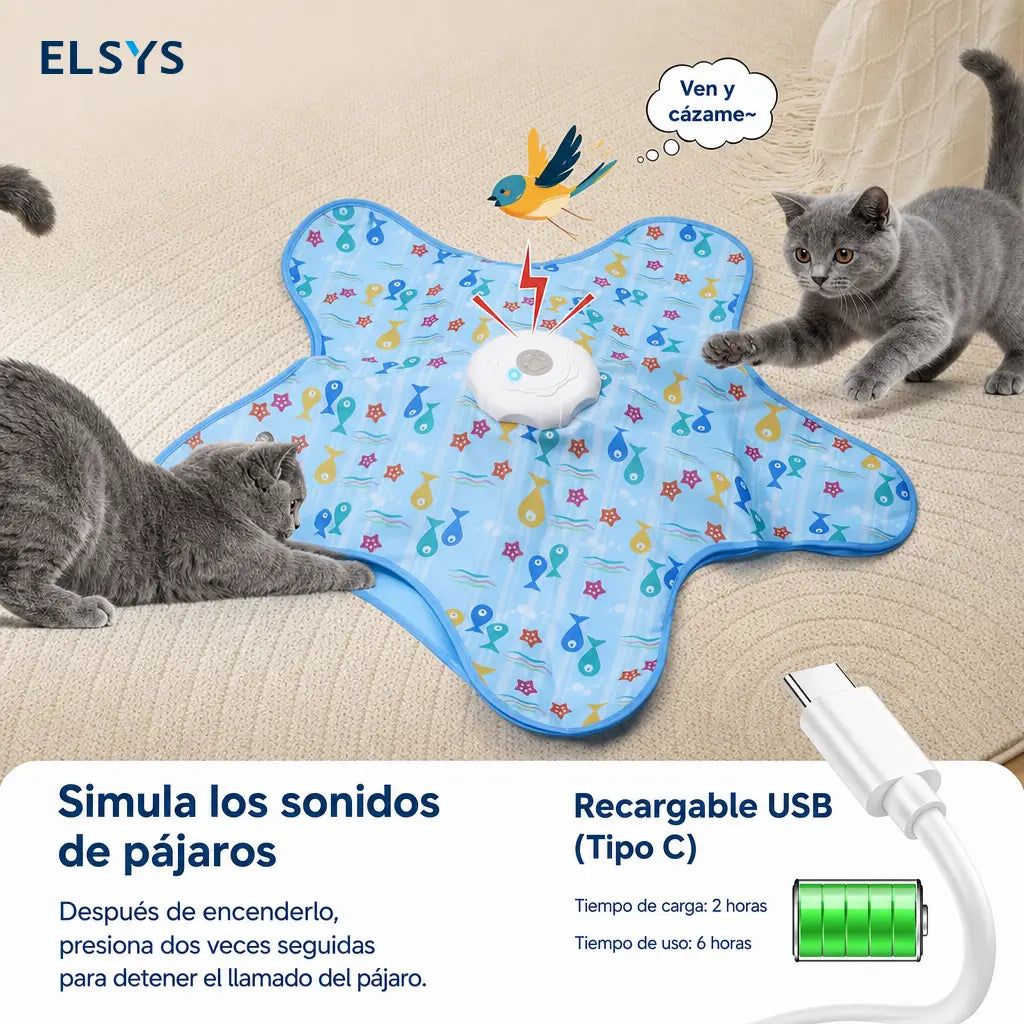 Juguete interactivo recargable para gatos con pluma oculta y 3 modos, ideal para juego y ejercicio diario felino en casa