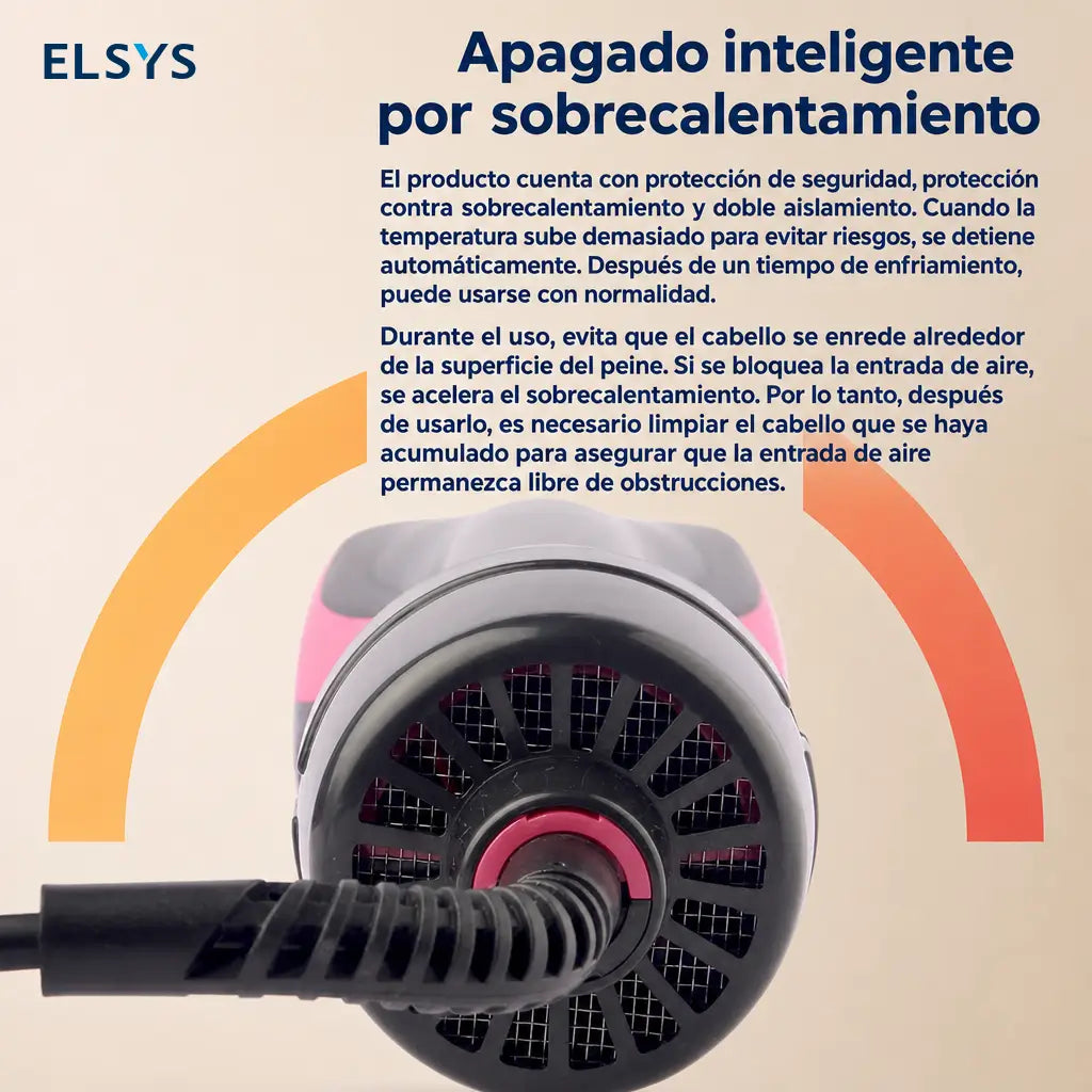 Cepillo secador de aire caliente 2 en 1 con 3 modos y mango ergonómico para secar y peinar en casa o viaje