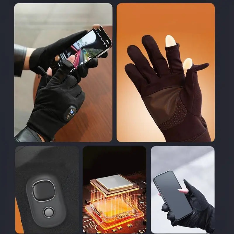 Guantes Térmicos para Pantalla Táctil - Calentadores de Manos Recargables y Portátiles para Ciclismo y Actividades al Aire Libre