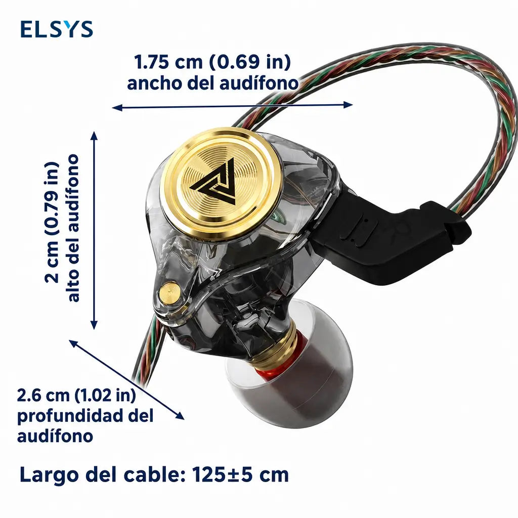 Audífonos intraauriculares con cable, micrófono y sonido HiFi 3D para gaming, gym, música en celular y uso diario