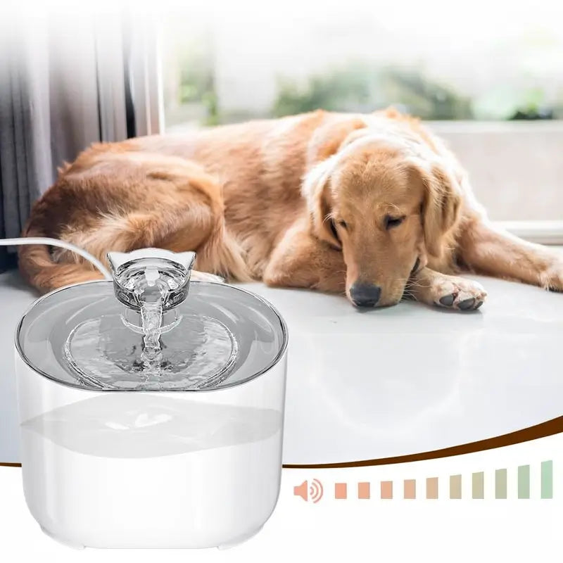 Fuente Bebedero para Mascotas 2.2L con Luz LED y Filtros de 4 Capas - Dispensador de Agua Ultra Silencioso para Perros y Gatos - Material ABS Libre de BPA