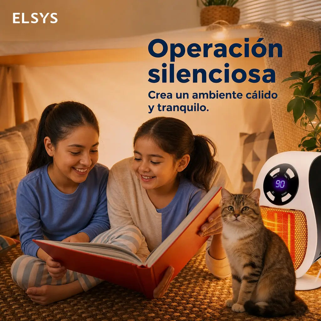 Mini calefactor enchufable con pantalla LED, temporizador ajustable y control remoto para mantener cálidos baños y cuartos de mascotas en espacios pequeños