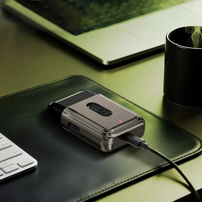 Mini Rasuradora Eléctrica Portátil de Doble Cuchilla | Motor de Alta Velocidad | Recargable USB | Esencial para Viajes | Negro