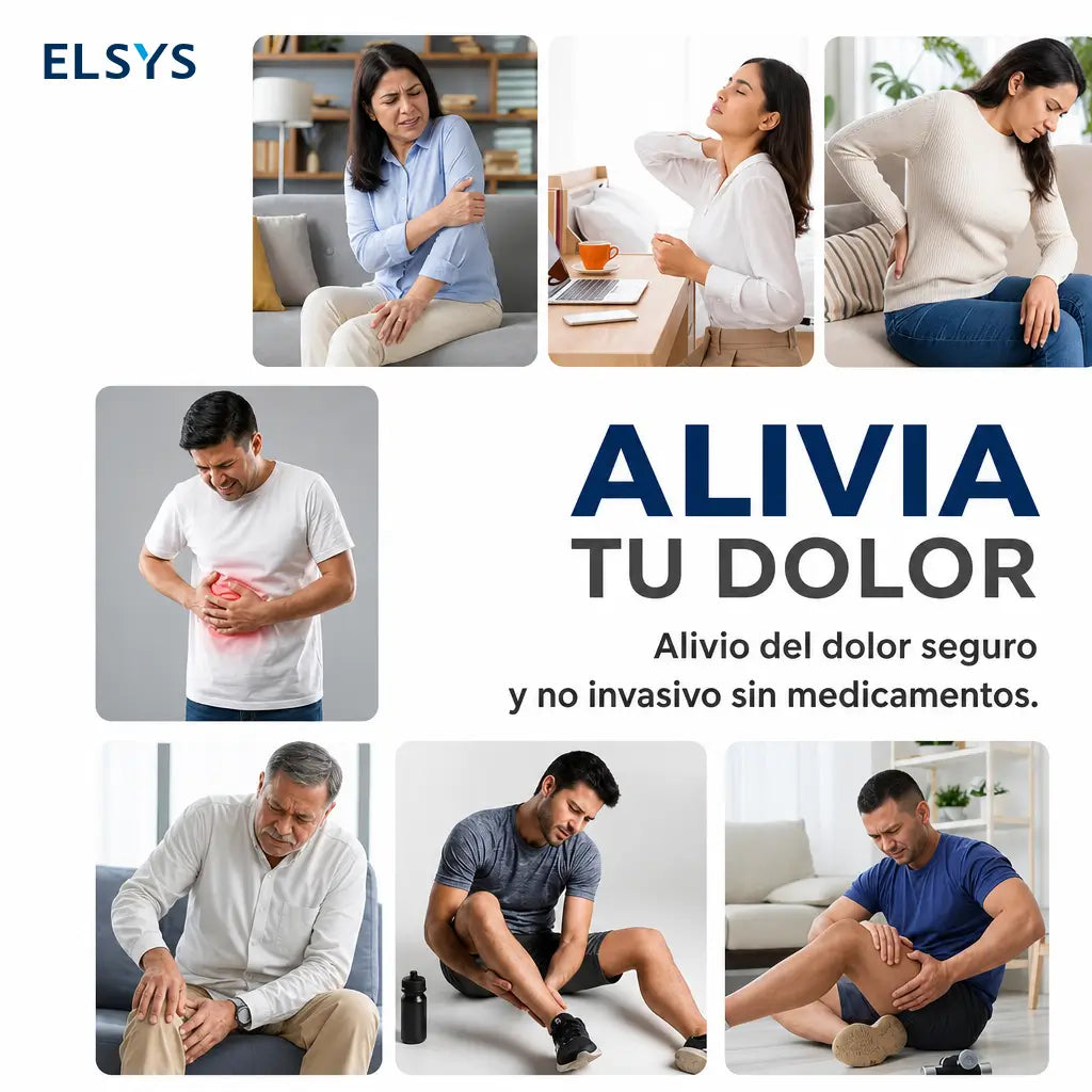 Masajeador muscular TENS/EMS recargable con 10 modos, 30 intensidades y 4 parches para aliviar tensión diaria en cuello, espalda y piernas