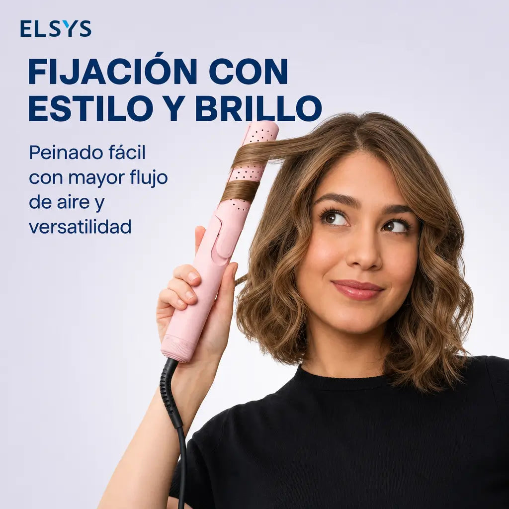 Plancha y rizador 2 en 1 con aire frío 360° para peinar ondas, rizos y cabello lacio en casa sin maltratar tanto