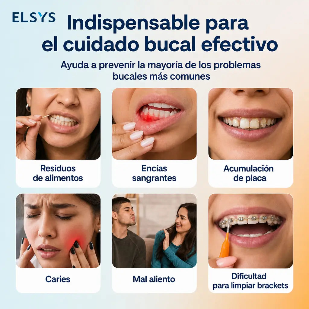 Irrigador dental recargable IPX7 con puntas 360°, batería de 40 días y depósito amplio para higiene oral completa diaria en casa y viaje