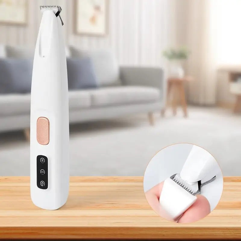 Recortadora de Pelo para Patas de Perro con Luz LED, Rasuradora Eléctrica para Mascotas con Pantalla LED, Cortapelos Silencioso e Impermeable para Perros y Gatos