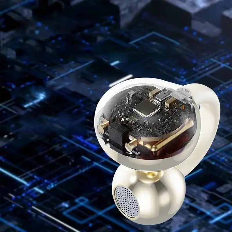 Audífonos Bluetooth Ultraligeros de 4.3g con Cancelación de Ruido y Conducción Ósea para Deporte y Gaming