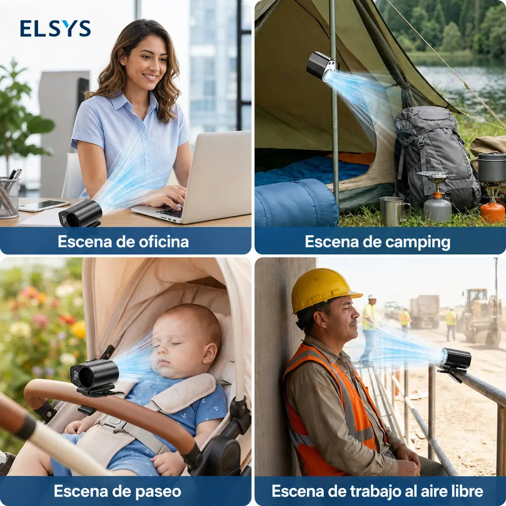 Ventilador portátil con clip y enfriamiento semiconductor, 100 velocidades y batería 3000mAh para auto, escritorio y viajes diarios con pantalla LED