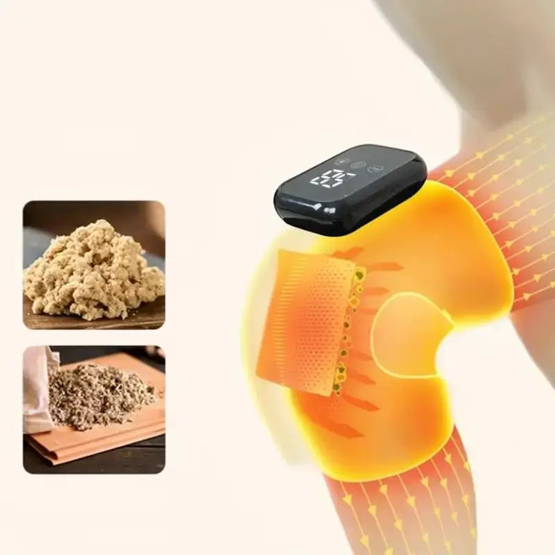 Rodillera de Masaje con Calor y Vibración 3D, Masajeador Térmico Inalámbrico para Alivio del Dolor con Terapia de Luz y Control de Temperatura Inteligente