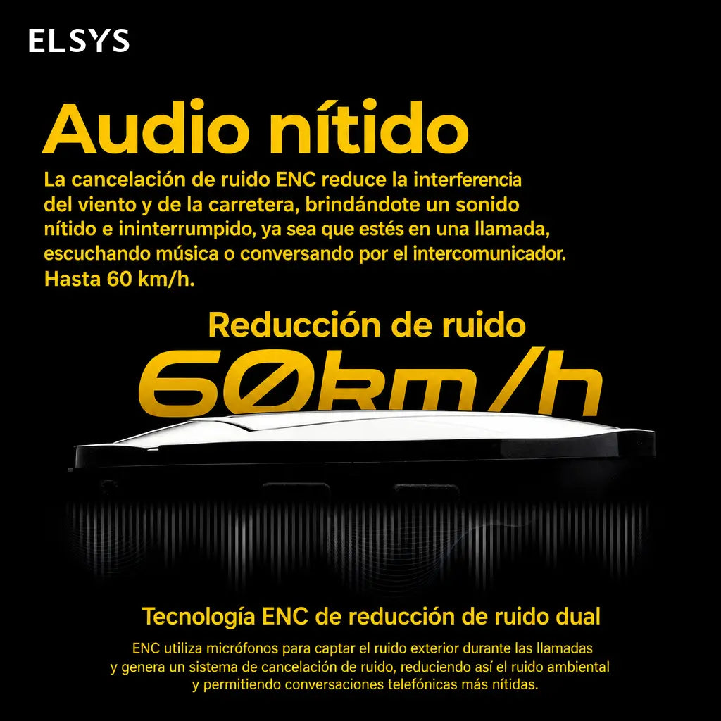 Audífono Bluetooth 5.4 manos libres para casco de moto con micrófono rígido, IP66 y batería 1000 mAh para rutas en solitario