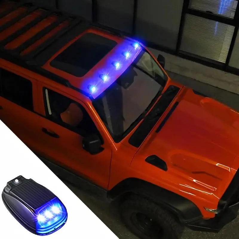Luz Estroboscópica RGB Solar para Techo de Auto con Control Remoto Lámpara de Señal para Cabina LED Inalámbrica Sin Perforación Luces de Advertencia para Camioneta y Pickup Ideal para Camping y Visibilidad Nocturna