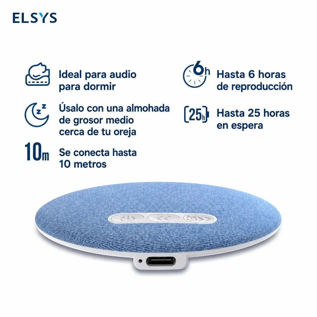 Bocina Bluetooth para almohada S-1 ultradelgada con ruido blanco y temporizador para dormir sin audífonos cómodamente