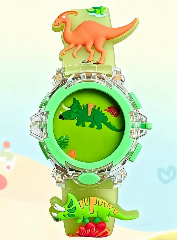 Reloj Digital con Patrón de Dinosaurio Animado para Niños, Reloj Luminoso a la Moda, Accesorio Infantil Ideal para Regalo de Cumpleaños