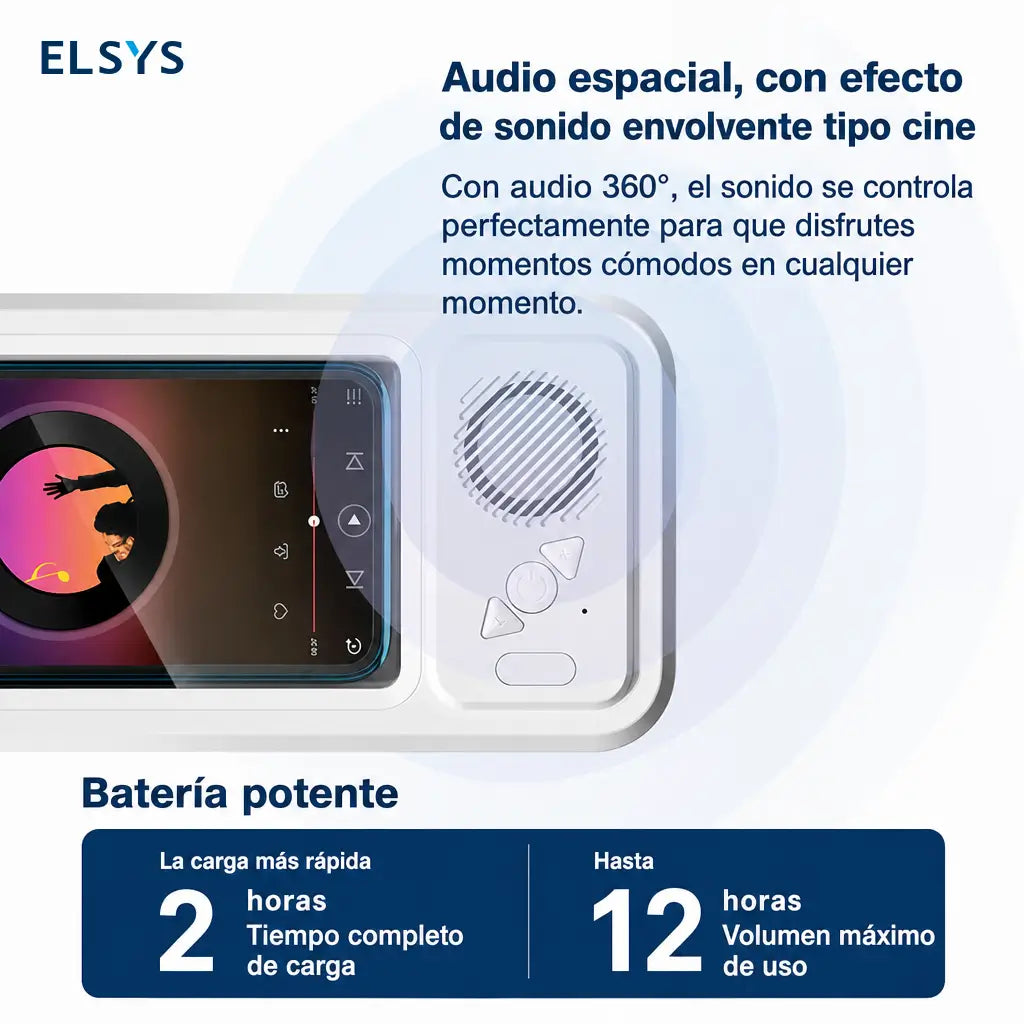 Soporte impermeable para celular con bocina Bluetooth y rotación 360° para ver videos en regadera o cocina sin usar las manos