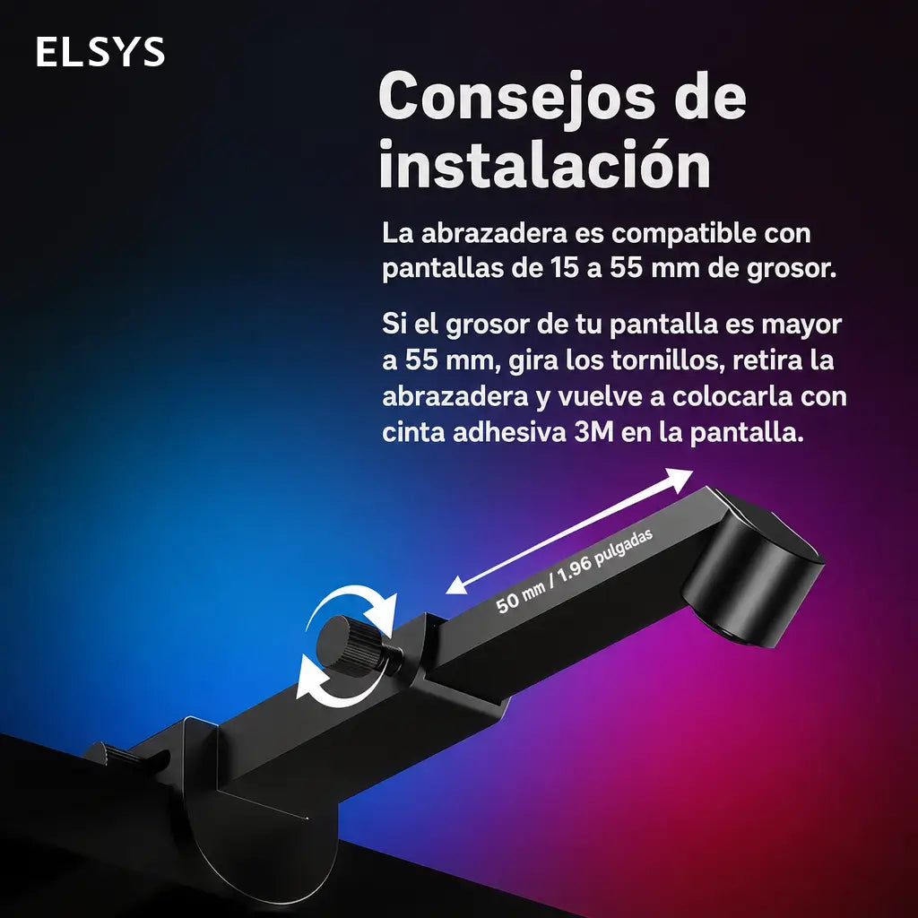Tira de luces LED RGB para TV 55 a 65 pulgadas con sincronización de pantalla y música para cine en casa y gaming envolvente