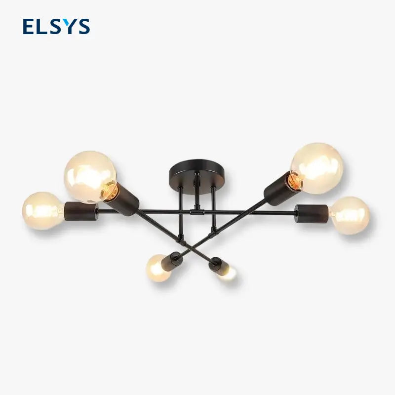 Lámpara de Techo de 6 Luces, Diseño Moderno e Industrial