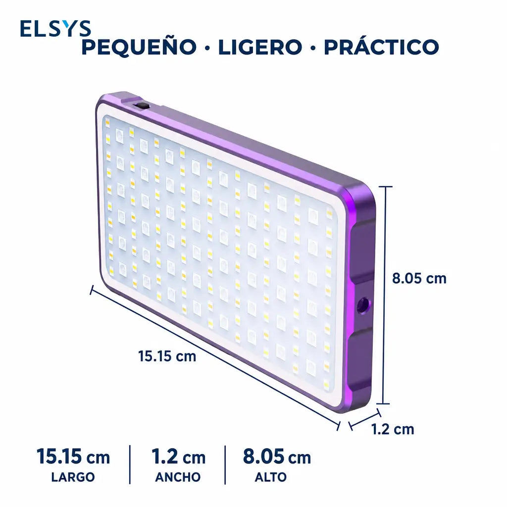 Luz fotográfica RGB recargable por USB 4000mAh compacta para cámara de celular, streaming en vivo y vlogs de viaje creativos diarios