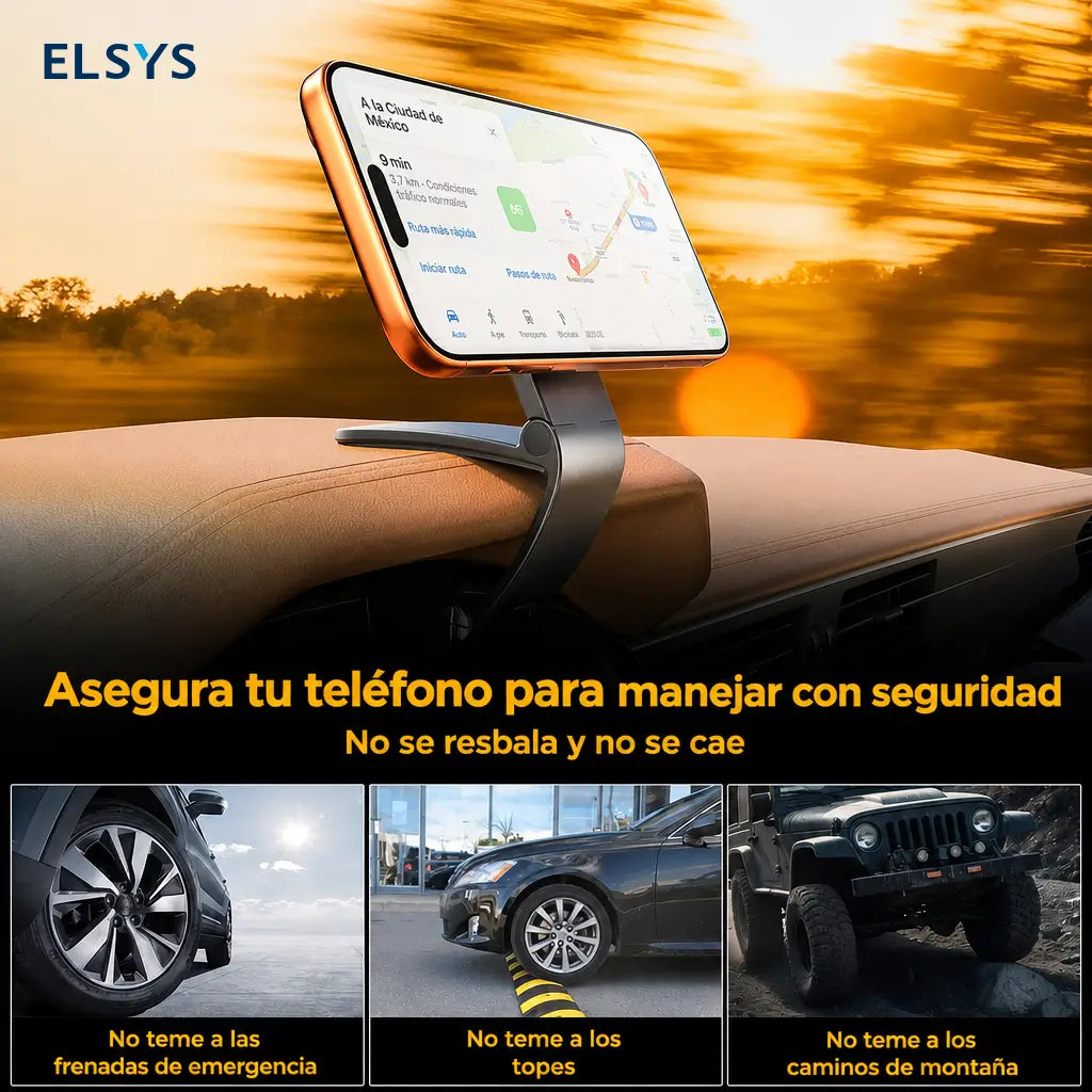 Soporte magnético para celular con rotación 360° para el auto, manos libres y navegación