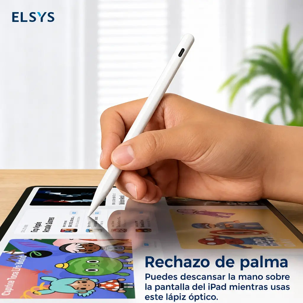 Stylus compatible con iPad 2018-2026, sensibilidad a inclinación y punta 1.5 mm para escribir, dibujar y estudiar cómodo sin interrupciones diarias