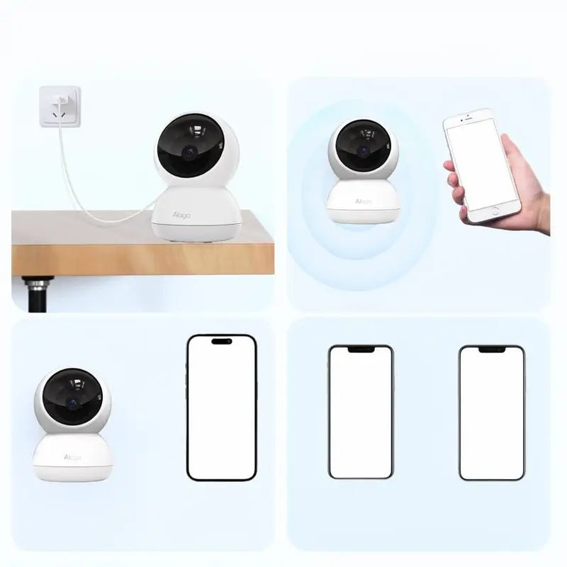 Cámara de Seguridad WiFi 6 2K Doble Banda 2.4G/5G, Monitor 3MP para Interiores, 360° Pan/Tilt, Detección de Humanos, Compatible con Alexa