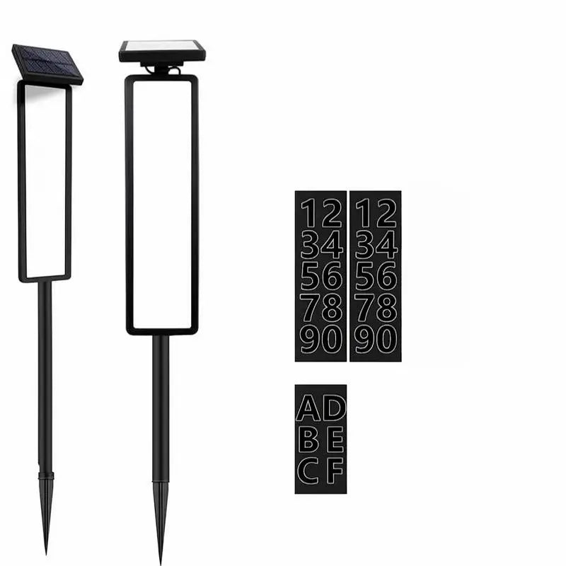 Letrero LED Solar de Números para Casa con Estaca, Placa de Dirección Impermeable con 2 Modos de Iluminación, Señalización de Acrílico para Exterior y Jardín