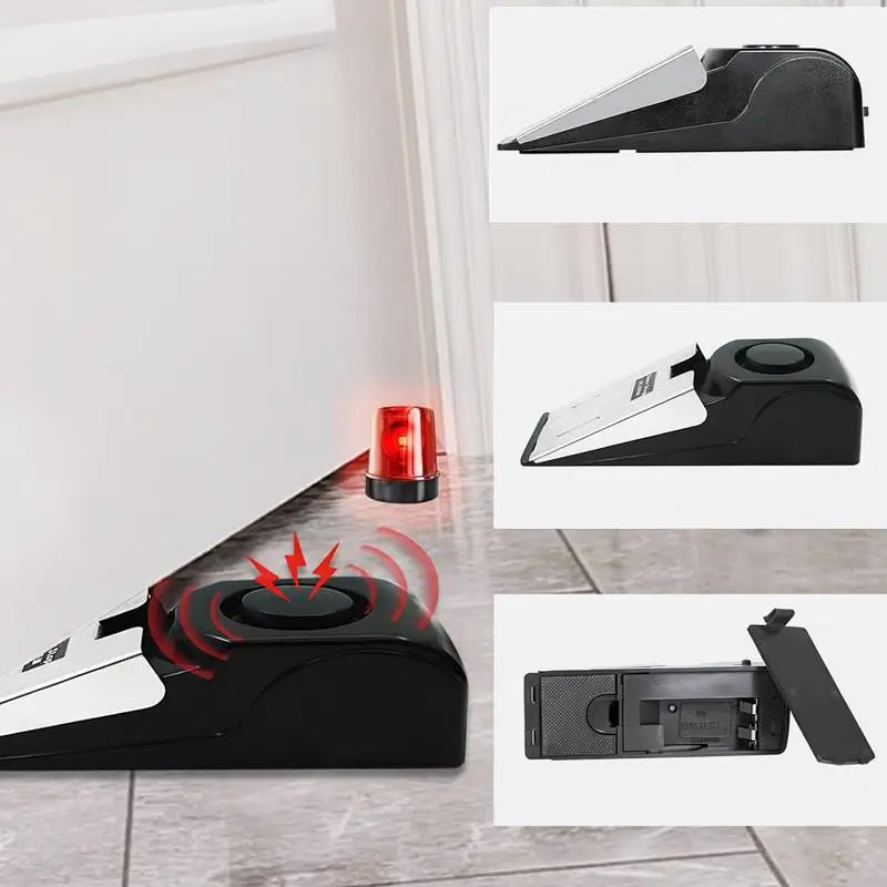 Alarma de Tope de Puerta para Seguridad en el Hogar - Fácil Instalación sin Herramientas, 3 Modos de Sensibilidad, Alarma Antirrobo de 120 dB, Acero Inoxidable Resistente a la Presión, Alerta Instantánea