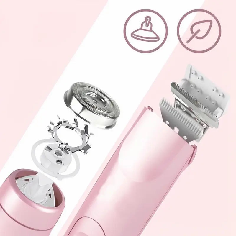Recortadora de Bikini Eléctrica para Mujer, Set Recargable 2 en 1 de Depilación Facial y Corporal, Impermeable para Uso Seco y Mojado