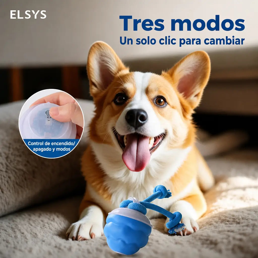 Pelota interactiva para perro y gato con movimiento, sonido y carga USB para juego diario, entrenamiento activo y compañía en casa