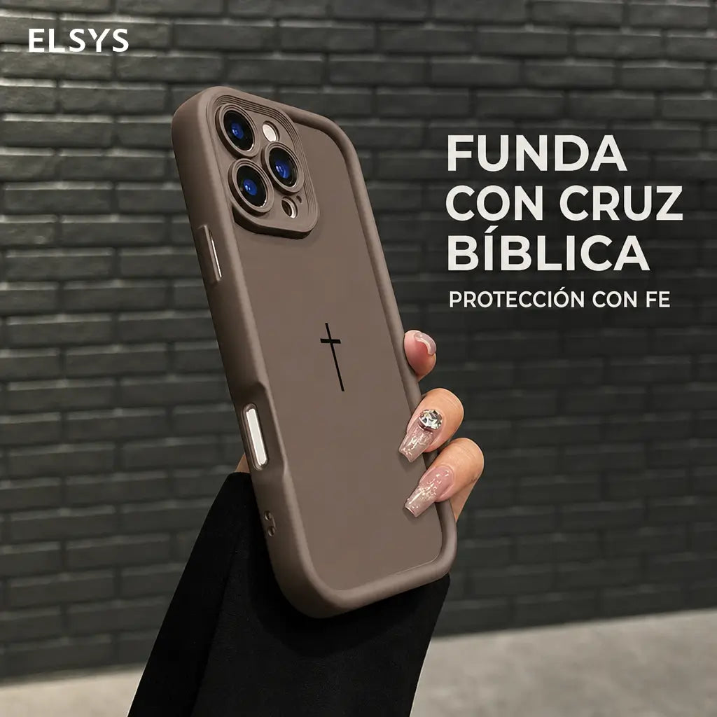 Funda para iPhone 17 Pro Max a 11 con cruz bíblica, antishock ligera y protección completa de cámara para uso diario seguro