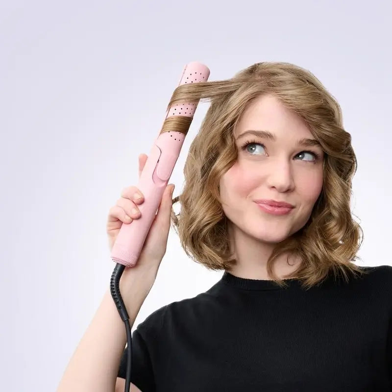Estilizador de Cabello 2 en 1 con Flujo de Aire, Plancha y Rizadora