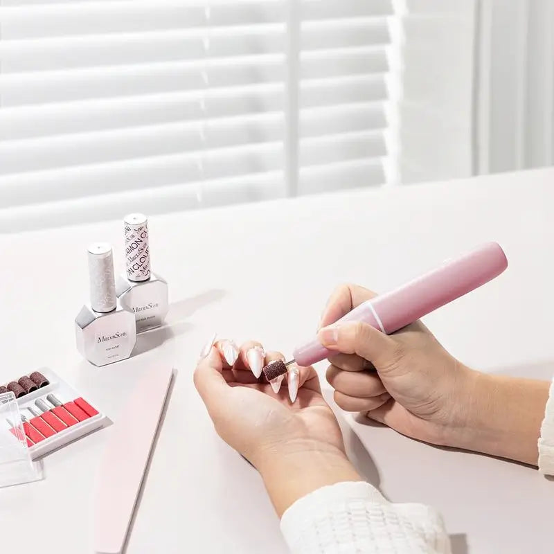 Torno para Uñas Eléctrico Recargable 20,000 RPM, Pulidora Portátil con Kit de Lijado para Manicura y Pedicura, Lima Inalámbrica Ligera para Uñas Acrílicas