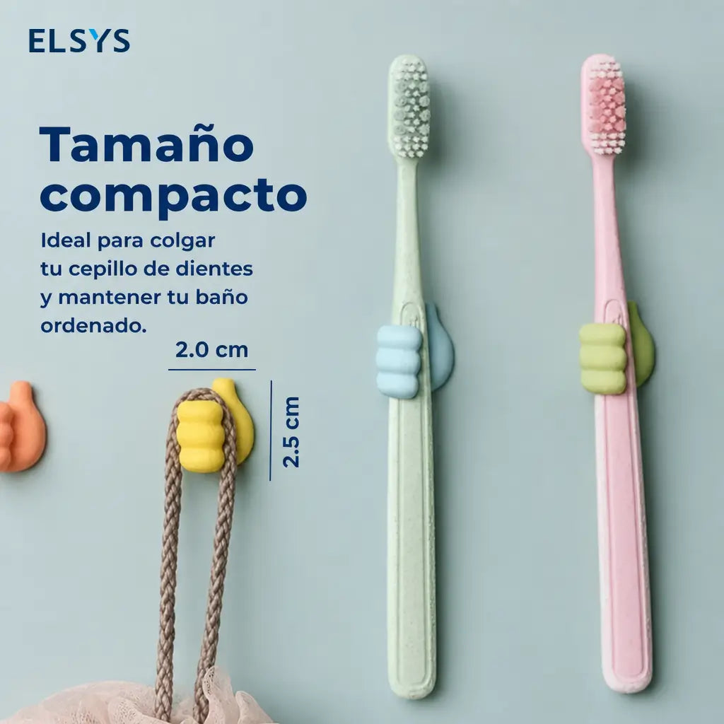 Set de 4 ganchos adhesivos de pulgar para organizar cables y decorar escritorios, recámaras y espacios del hogar sin perforar paredes fácilmente