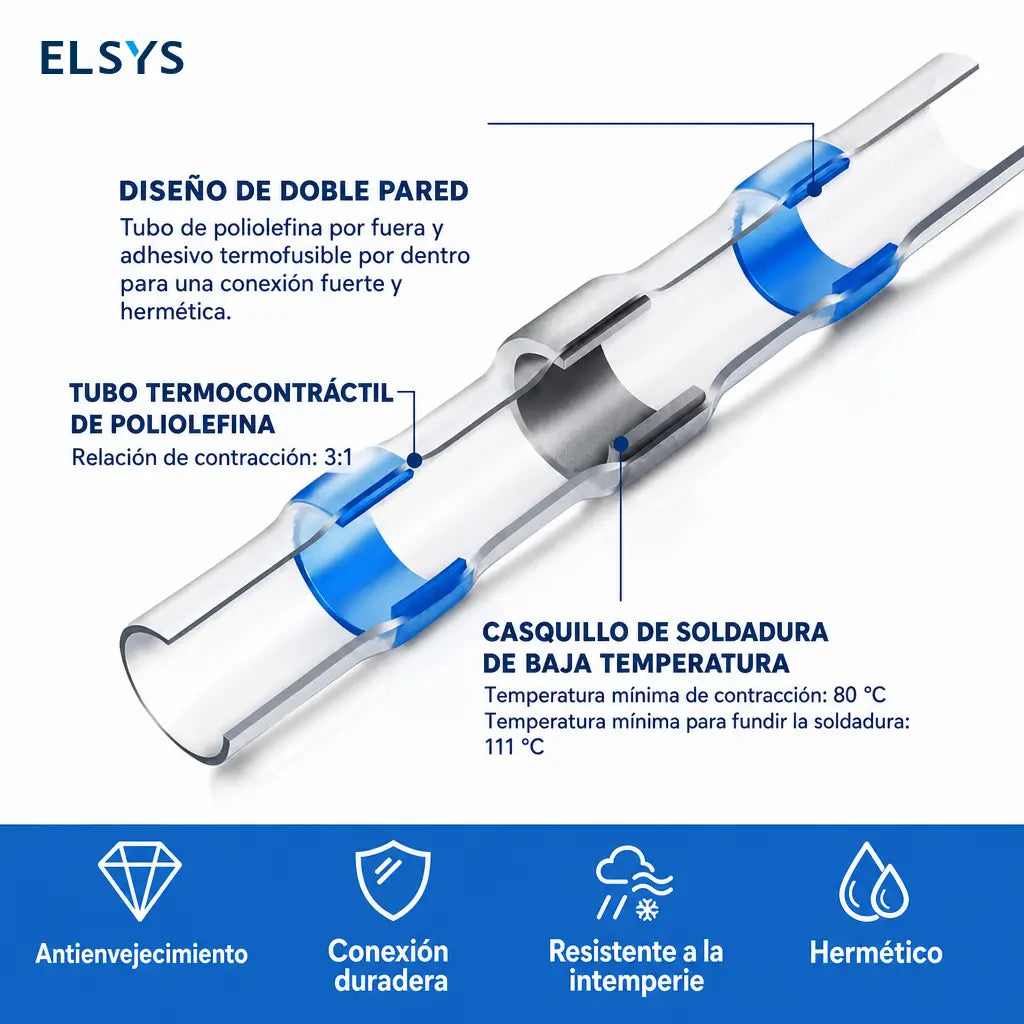 Kit de 300 conectores termocontráctiles con soldadura y sello impermeable para cableado automotriz