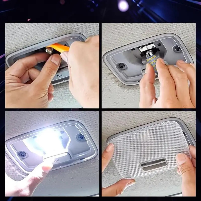 Kit de 42 Luces LED Blancas para Interior de Auto, Focos de Domo, Mapa y Placa, Bombillas DE3175 T10 194 de 31mm y 41mm para Camionetas